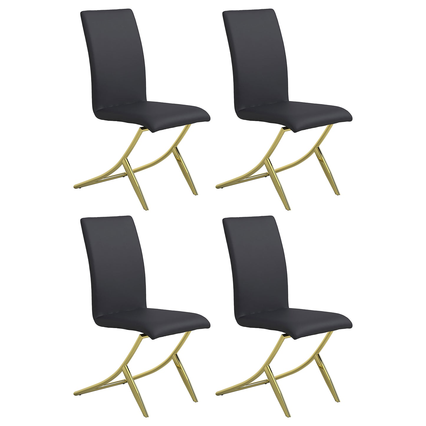 Carmelia Upholstered Side Chairs Black (Set of 4)