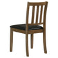 Parkwood 5-piece Dining Set with Square Table and Slat Back Side Chairs Honey Brown and Black