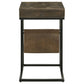 Chessie 1-drawer Square Side Table With Leatherette Sling Tobacco and Black