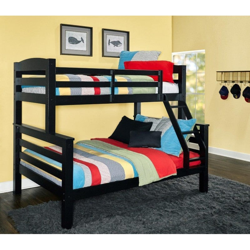 Twin Full Black Bunk Bed