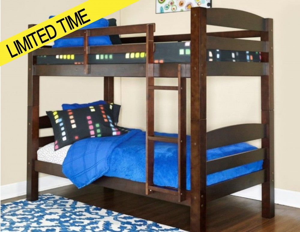 Twin Twin Brown Bunk Bed