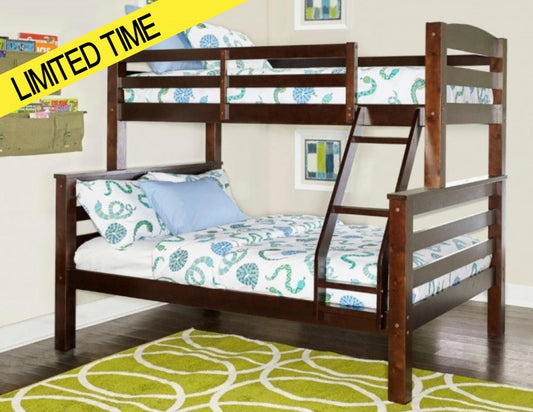 Twin Full Brown Bunk Bed