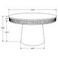 Ortega Round Marble Top Solid Base Dining Table White and Natural