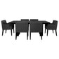 Catherine 7-piece Double Pedestal Dining Table Set Charcoal Grey and Black