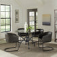 Aviano 48" Round Glass Top Dining Table Clear and Gunmetal