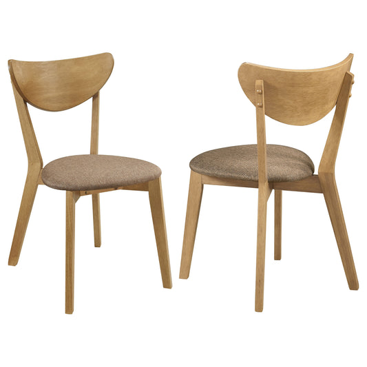 Elowen Dining Side Chair Light Walnut and Brown (Set of 2)