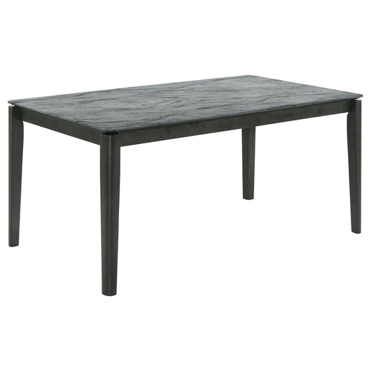 Stevie Rectangular Faux Marble Top Dining Table Grey and Black