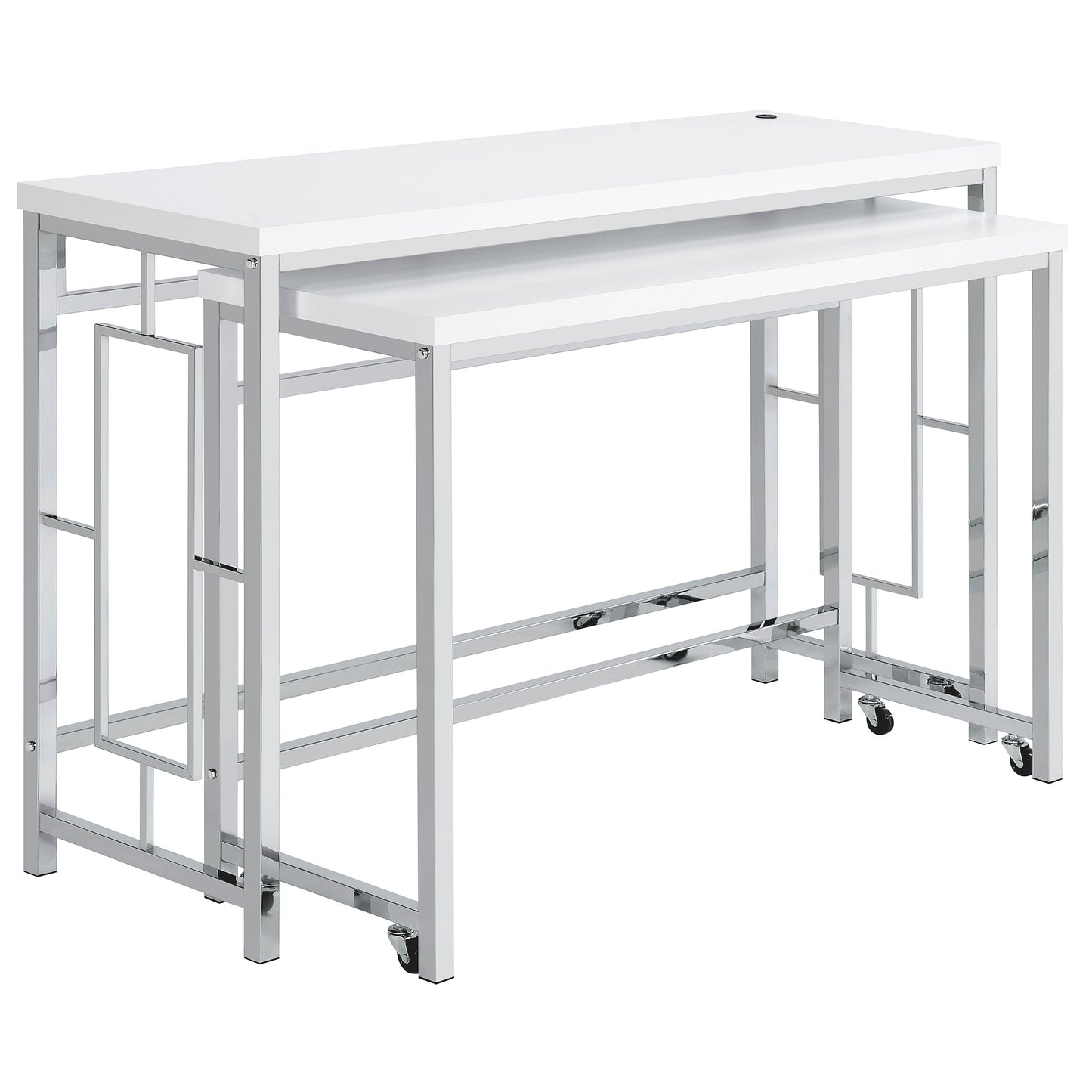 Jackson 4-piece Multipurpose Counter Height Table Set White and Chrome