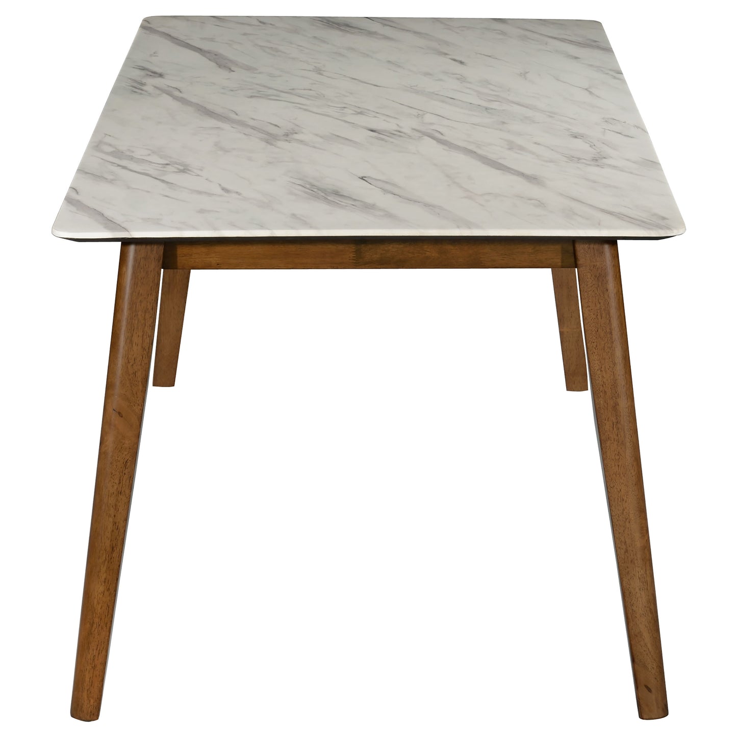Everett 5-piece Faux Marble Top Dining Table Natural Walnut and Grey