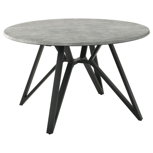 Neil Round Wood Top Dining Table Concrete and Black