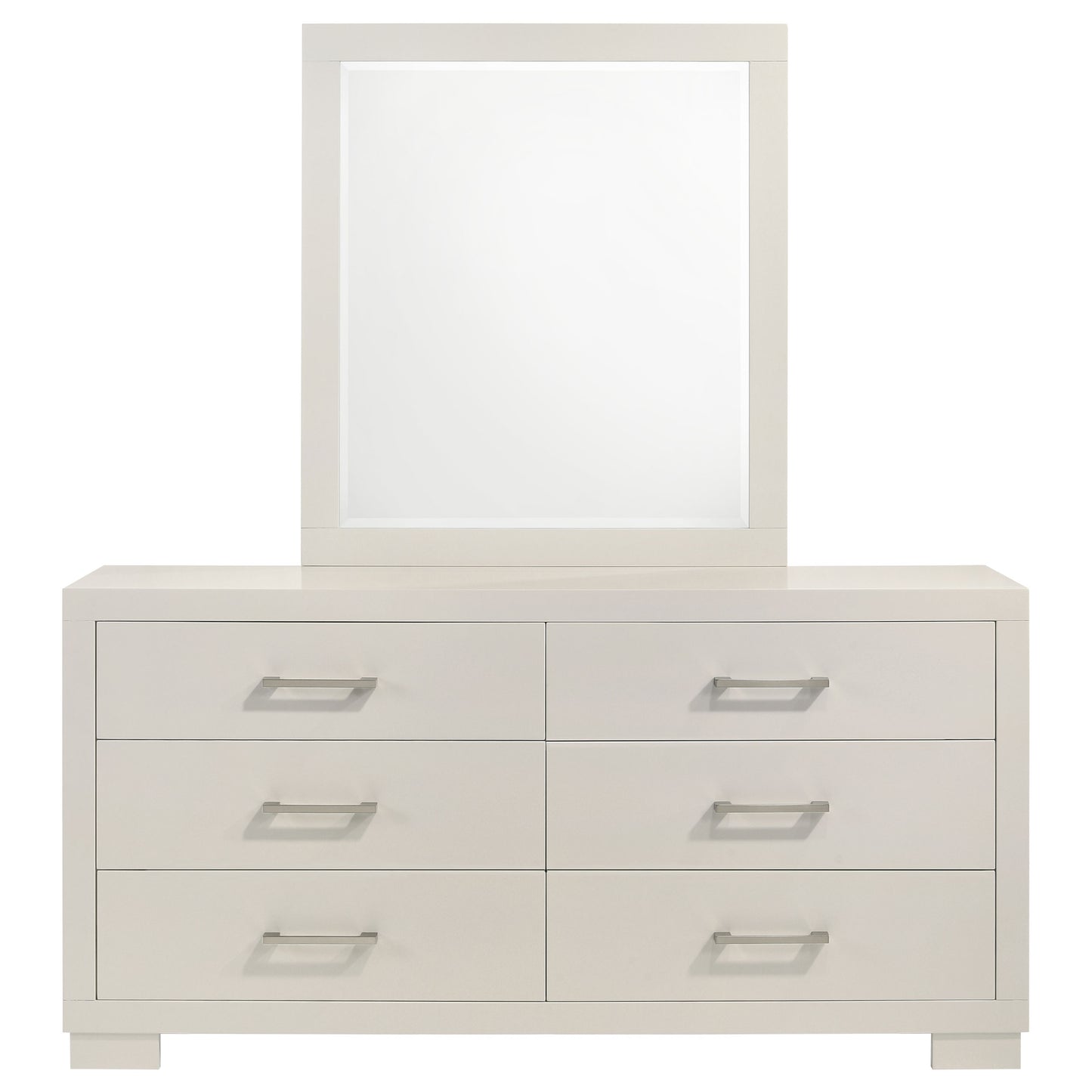 Jessica 6-drawer Dresser with Mirror White