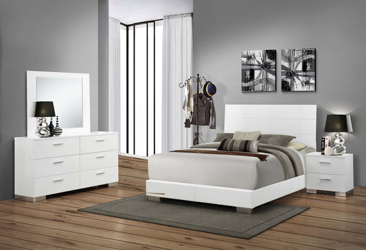Felicity 4-piece California King Bedroom Set White Gloss