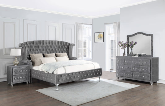 Deanna 4-piece Eastern King Bedroom Set Grey