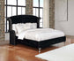 Deanna Upholstered Queen Wingback Bed Black