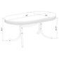 Retro 5-piece Oval Dining Set Glossy White and Red