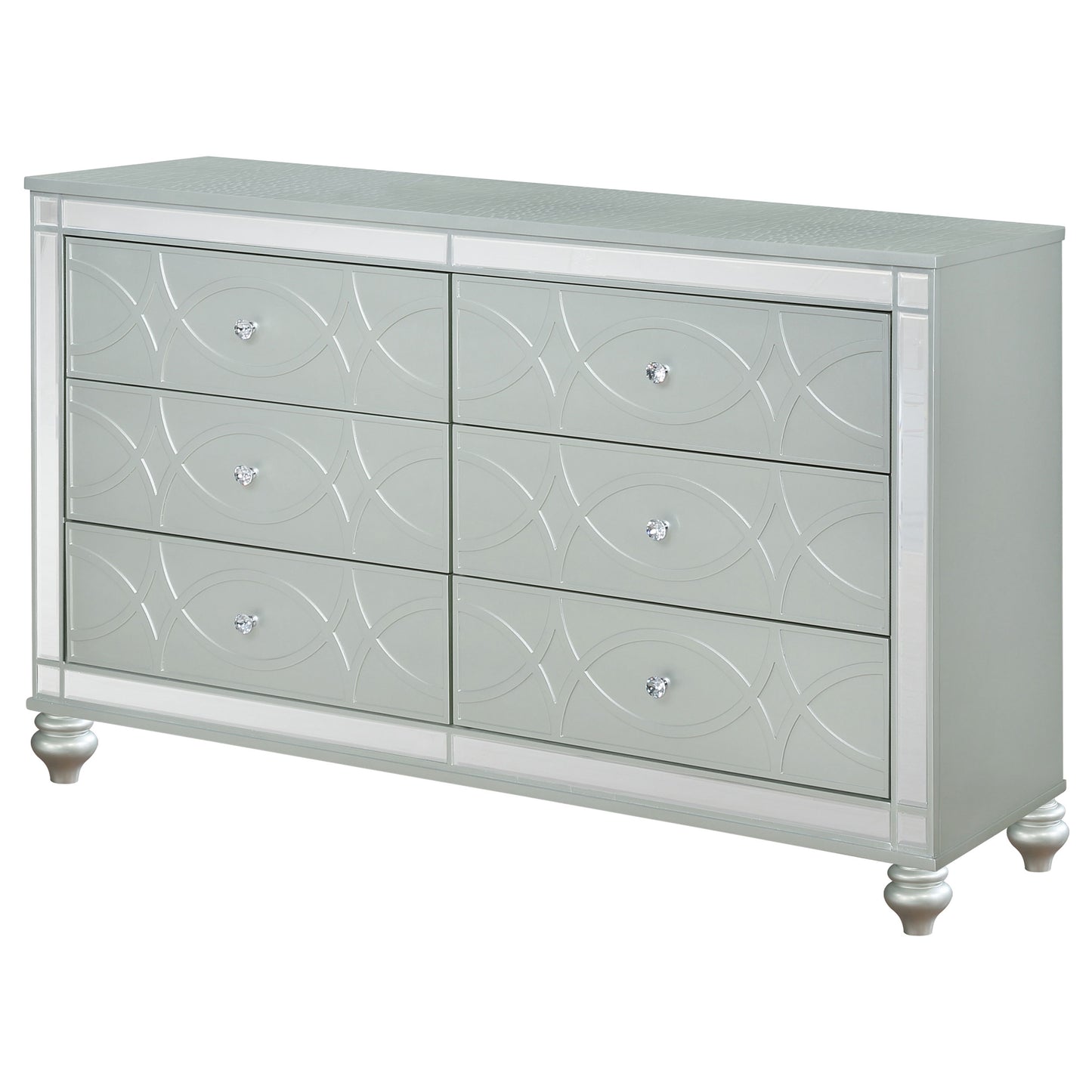 Gunnison 6-drawer Dresser Silver Metallic