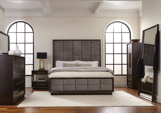 Durango 5-piece Eastern King Panel Bedroom Set Grey and Smoked Peppercorn