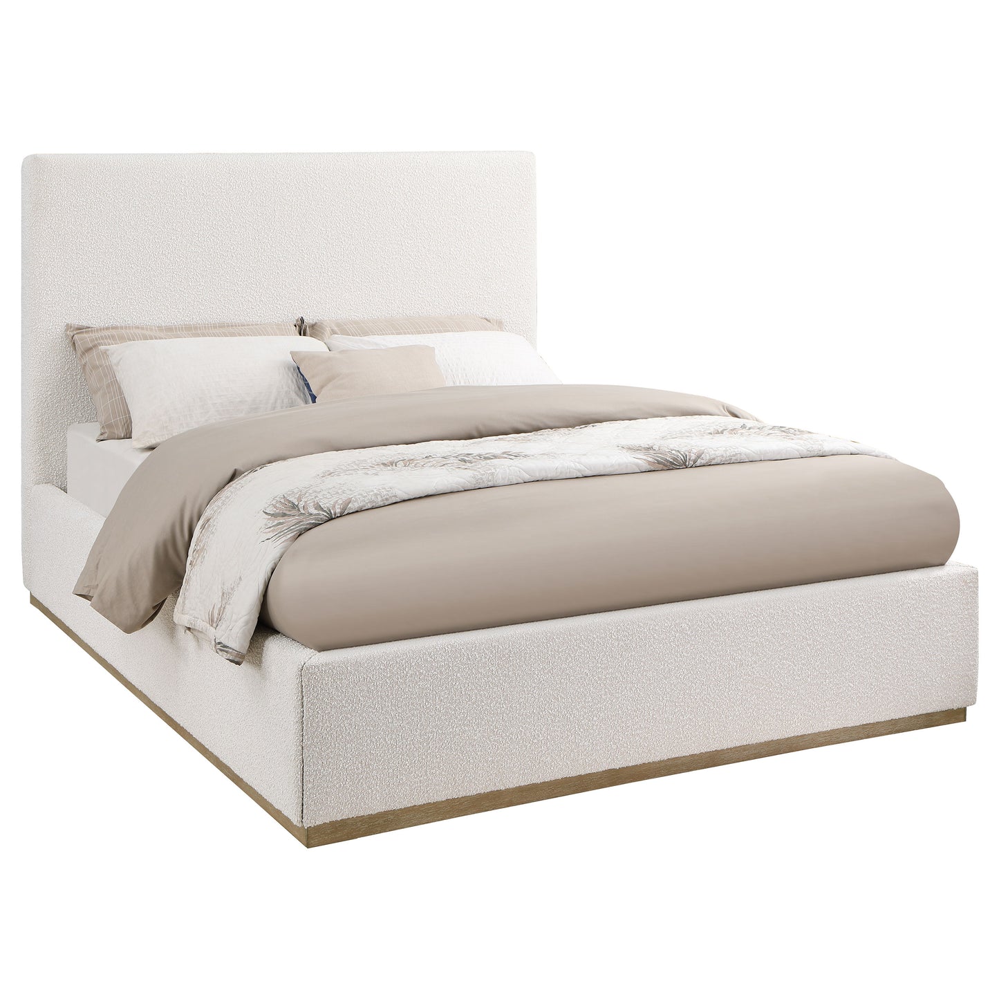 Knox Upholstered Queen Panel Bed Cream