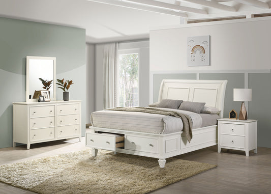 Selena 4-piece Full Bedroom Set Cream White