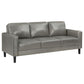 Ruth 3-piece Upholstered Track Arm Faux Leather Sofa Set Grey