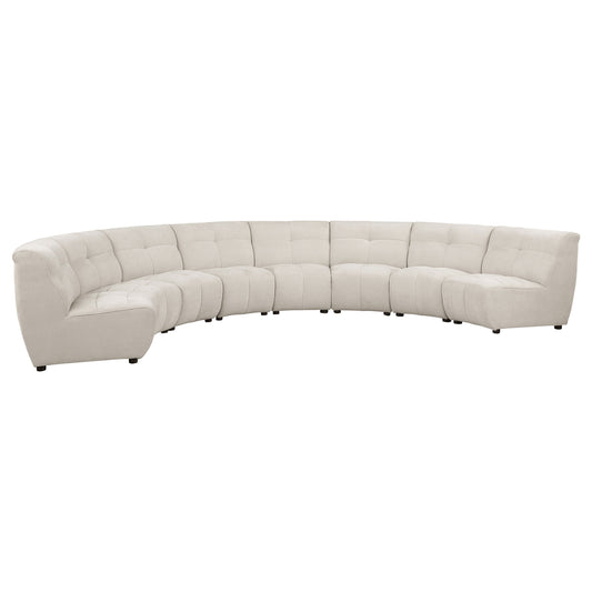 Charlotte 8-piece Upholstered Curved Modular Sectional Sofa Ivory