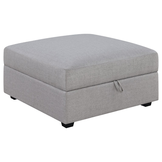 Cambria Square Upholstered Storage Ottoman Grey