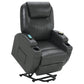 Sanger Upholstered Power Lift Recliner Chair with Massage Charcoal Grey