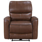 Greenfield Upholstered Power Recliner Chair Saddle Brown