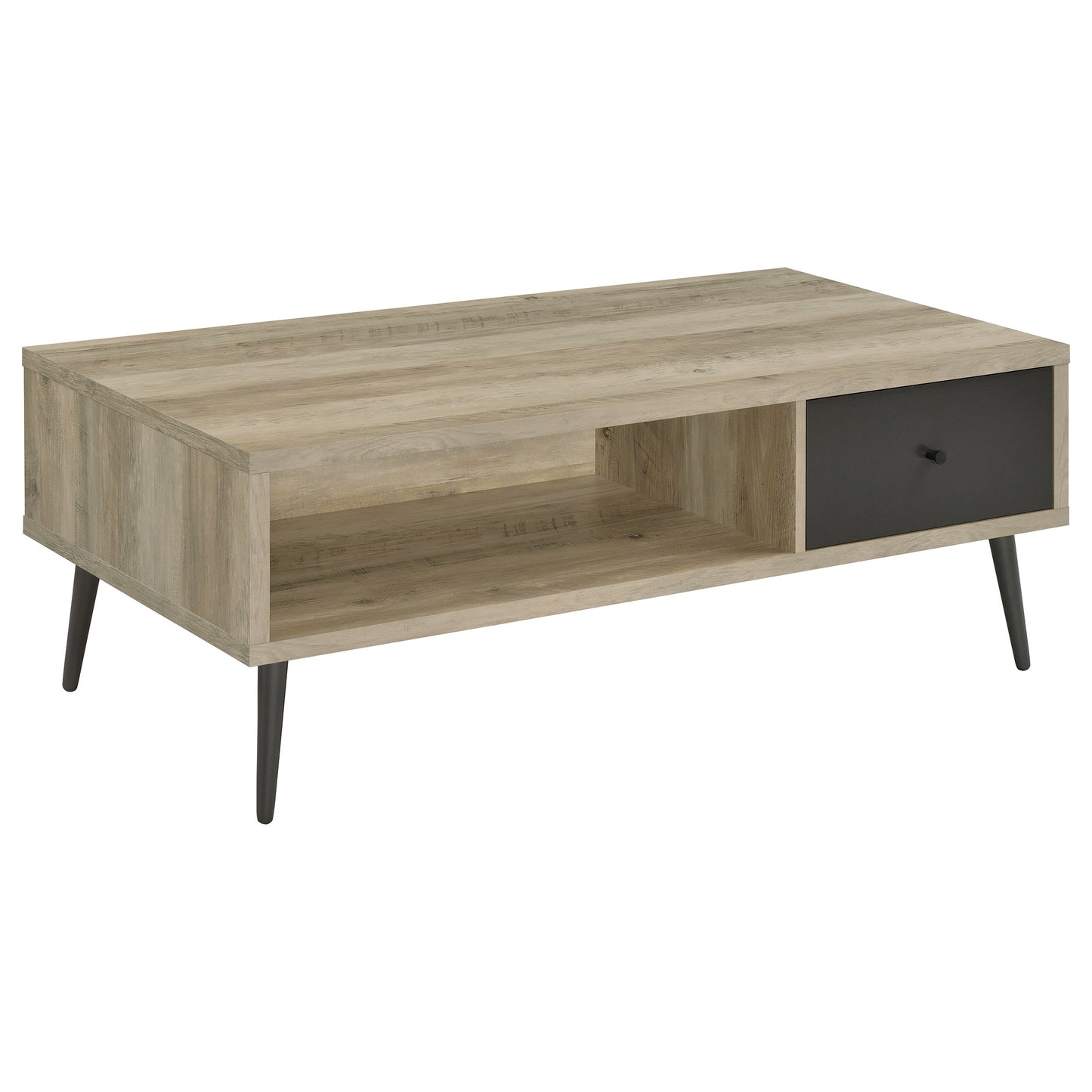 Welsh 1-drawer Rectangular Engineered Wood Coffee Table With Storage Shelf Antique Pine and Grey