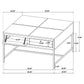 Stephie 4-drawer Square Clear Glass Top Coffee Table Honey Brown