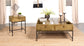 Stephie 4-drawer Square Clear Glass Top Coffee Table Honey Brown