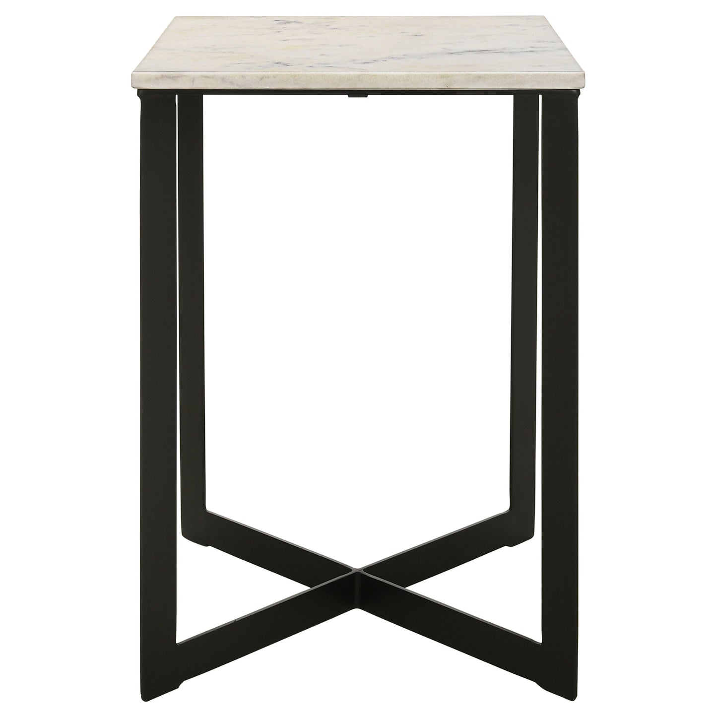 Tobin Square Marble Top End Table White and Black