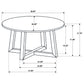 Skylark Round Coffee Table with Marble-like Top Letizia and Light Oak