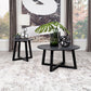 Skylark Round Coffee Table with Marble-like Top Letizia and Light Oak