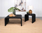 Cahya Woven Rattan Sqaure End Table Black