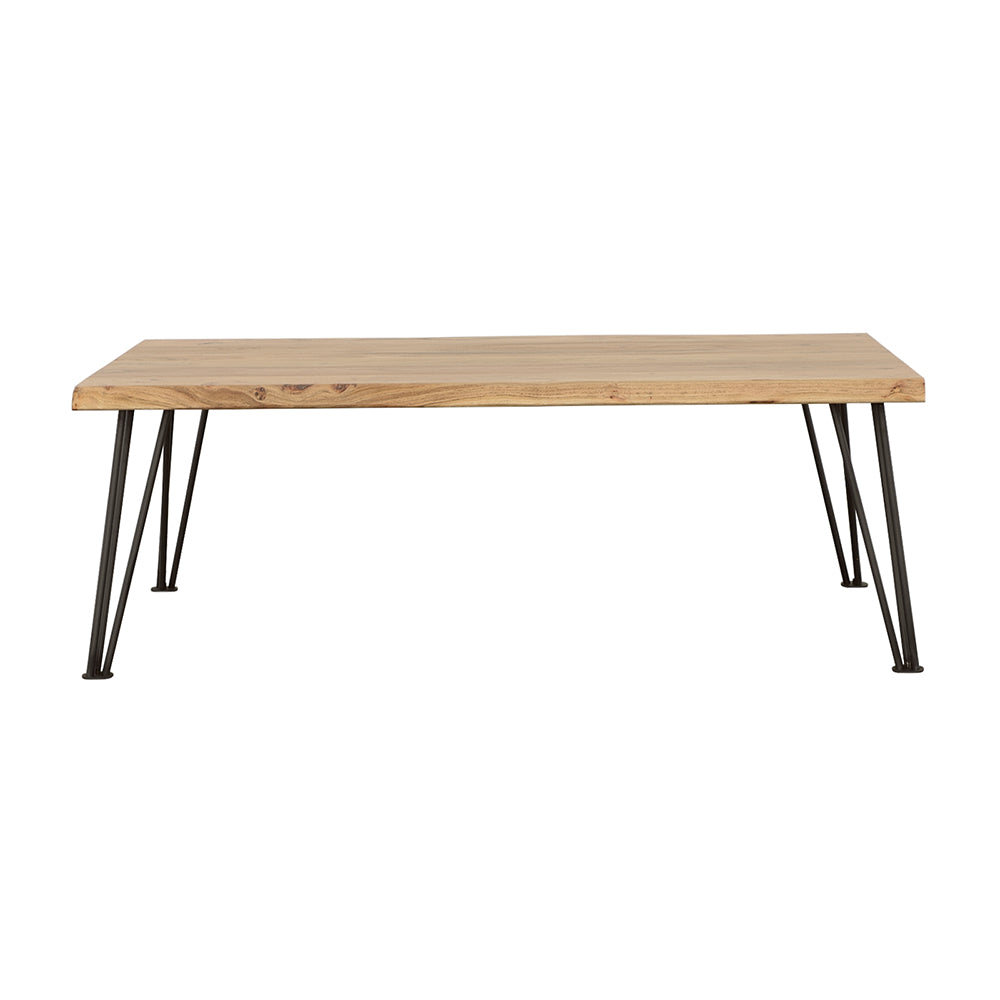 Zander Coffee Table with Hairpin Leg Natural and Matte Black