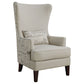 Pippin Curved Arm High Back Accent Chair Cream
