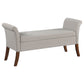 Farrah Upholstered Rolled Arms Storage Bench Beige and Brown