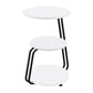 Hilly 3-tier Round Side Table White and Black