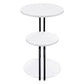 Hilly 3-tier Round Side Table White and Black