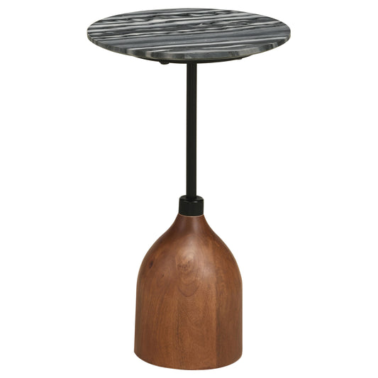 Ophelia Round Marble Top Side Table Black