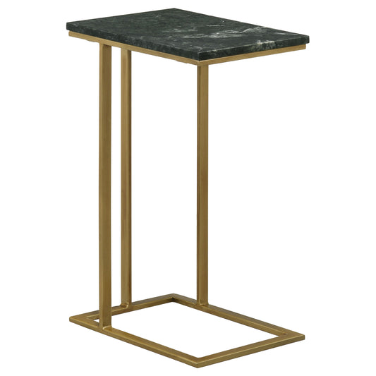 Vicente Marble Top C-Shaped Sofa Side Table Green