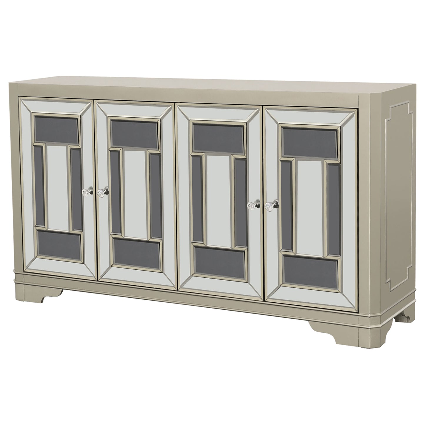 Toula 4-door Accent Cabinet Smoke and Champagne