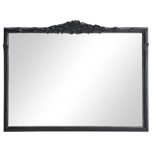 Sylvie French Provincial Rectangular Mantle Mirror Black