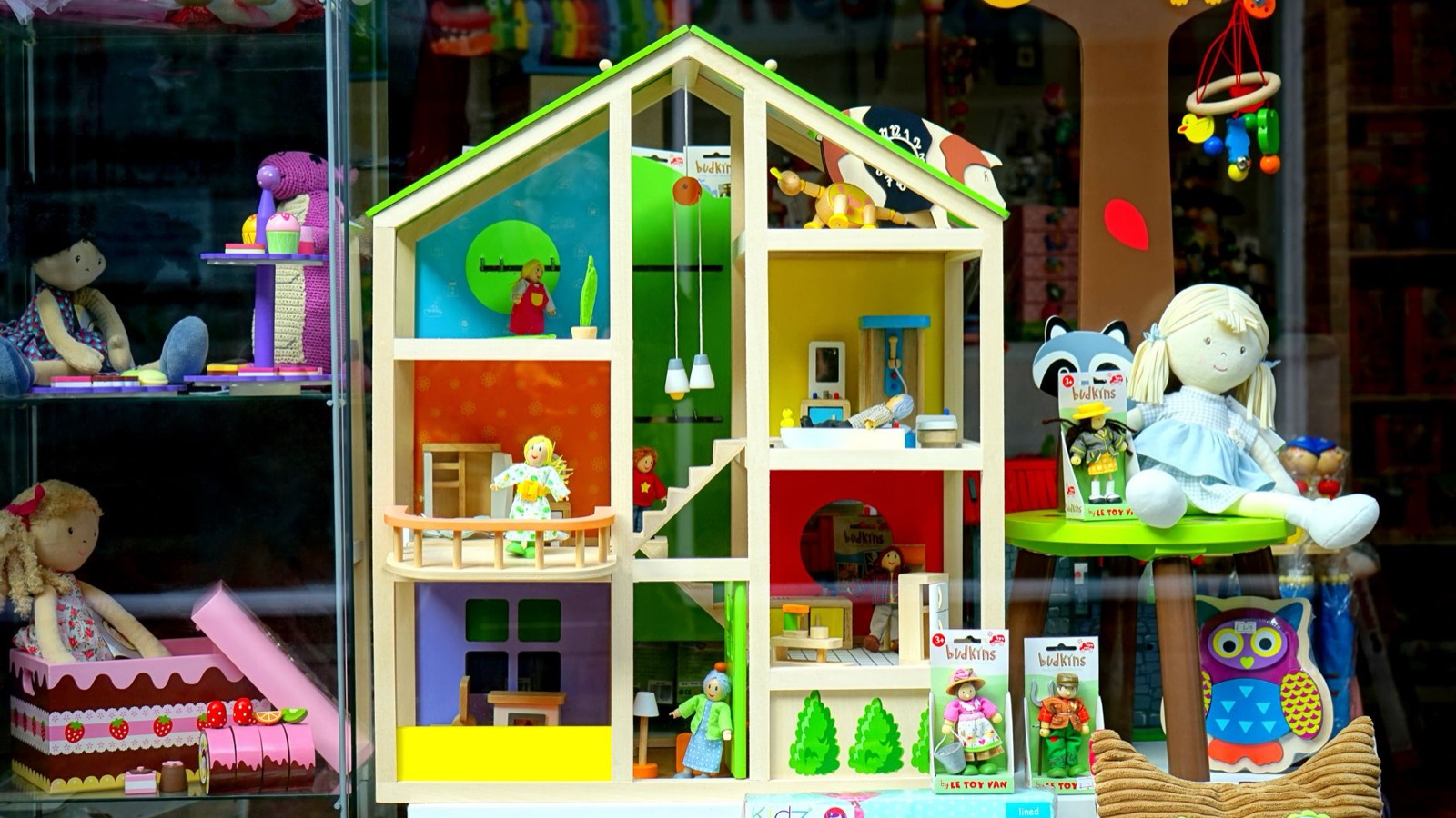 Children's bedroom furniture display where families can inspect bunk bed frames in person