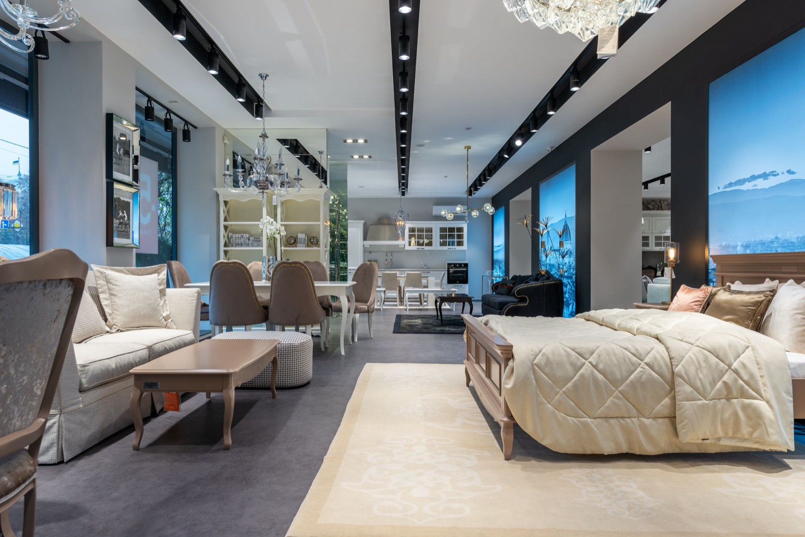 Living room sofa display showing furniture that can be purchased through layaway